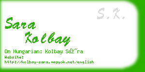 sara kolbay business card